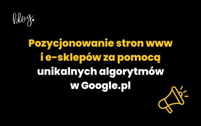 Pozycjonowanie stron www i e-sklepów za pomocą unikalnych algorytmów w Google.pl
