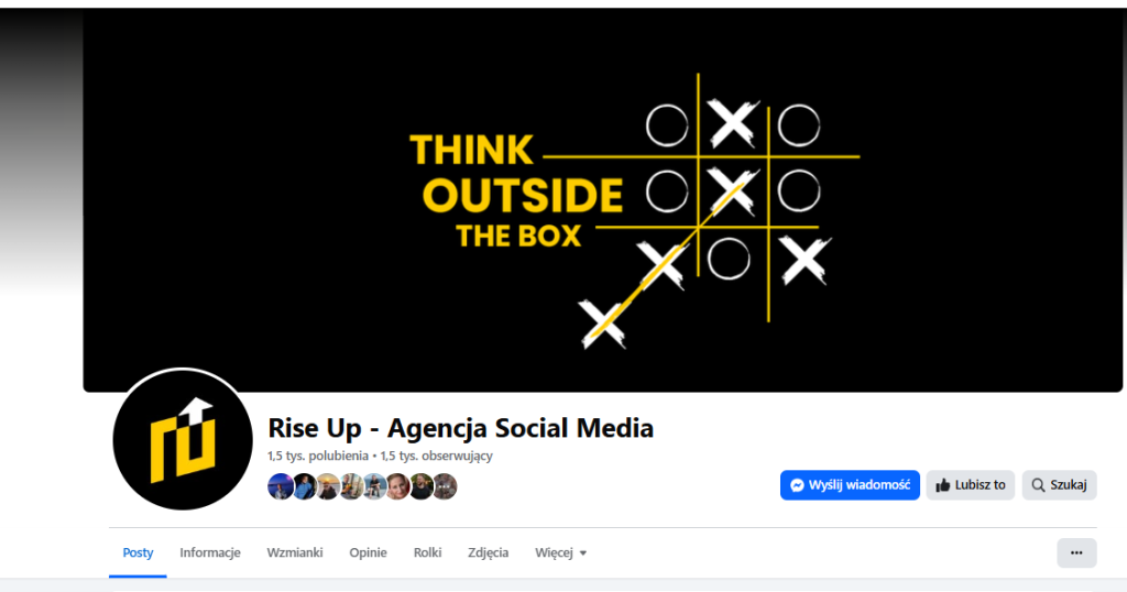 nazwa strony na Facebooku - Rise Up agencja social media